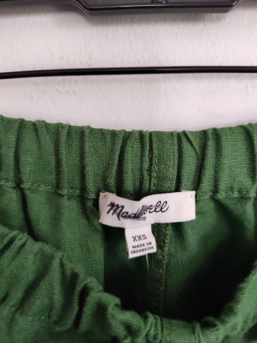 Madewell Green Linen Pull-On Pant - Picture 3 of 3